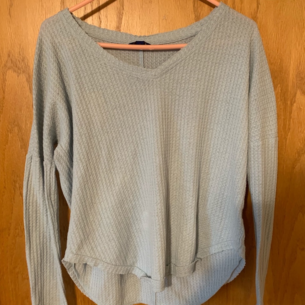 Waffle knit sweater